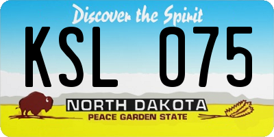 ND license plate KSL075