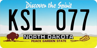 ND license plate KSL077