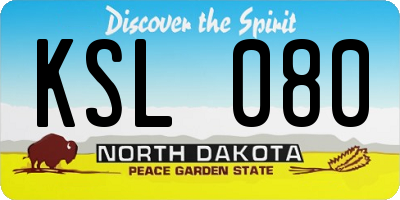 ND license plate KSL080