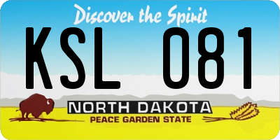 ND license plate KSL081