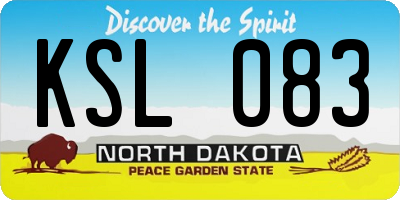 ND license plate KSL083