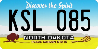 ND license plate KSL085
