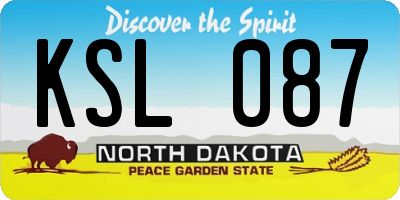ND license plate KSL087