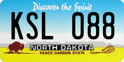 ND license plate KSL088