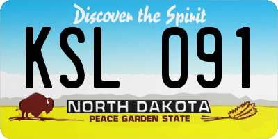 ND license plate KSL091