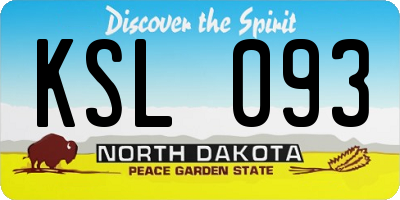 ND license plate KSL093