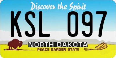 ND license plate KSL097