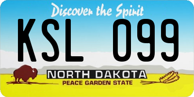 ND license plate KSL099