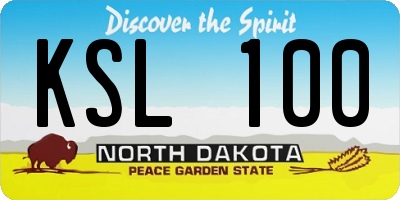 ND license plate KSL100