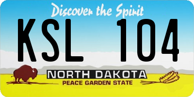ND license plate KSL104