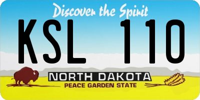 ND license plate KSL110