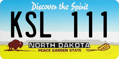 ND license plate KSL111