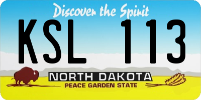 ND license plate KSL113