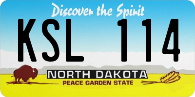 ND license plate KSL114