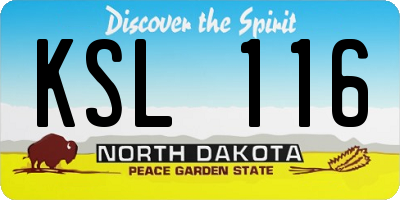 ND license plate KSL116