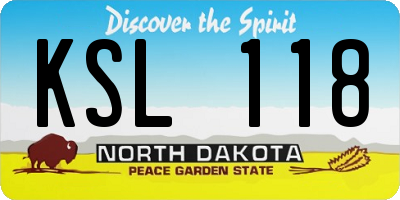 ND license plate KSL118