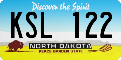 ND license plate KSL122