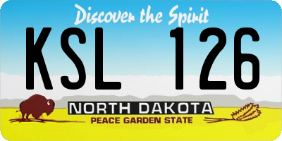 ND license plate KSL126