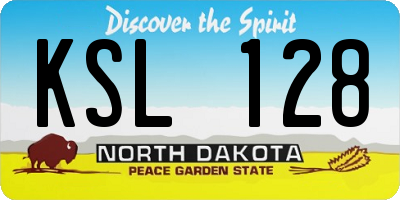 ND license plate KSL128