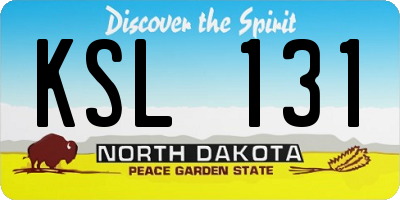 ND license plate KSL131
