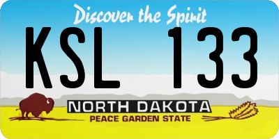 ND license plate KSL133