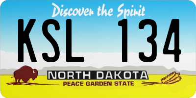 ND license plate KSL134