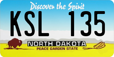 ND license plate KSL135