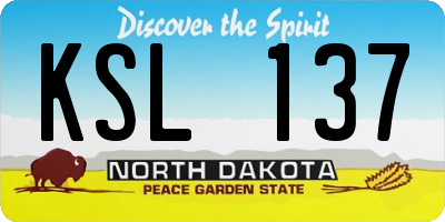 ND license plate KSL137