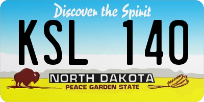 ND license plate KSL140
