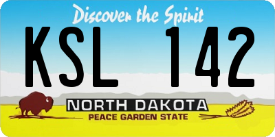 ND license plate KSL142