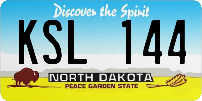 ND license plate KSL144