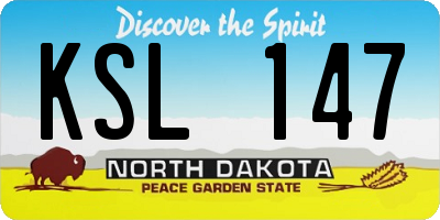 ND license plate KSL147