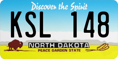 ND license plate KSL148