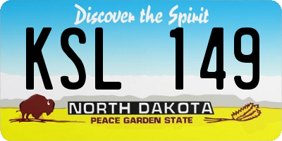 ND license plate KSL149