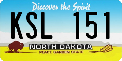 ND license plate KSL151