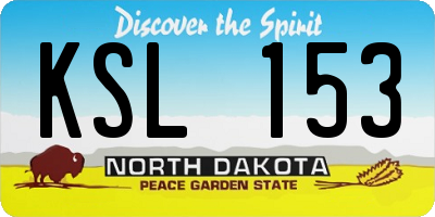 ND license plate KSL153