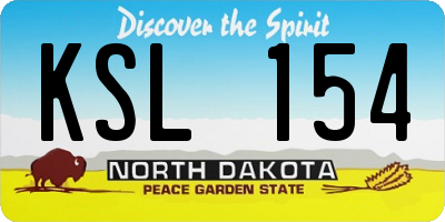 ND license plate KSL154