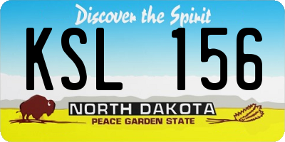 ND license plate KSL156