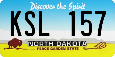ND license plate KSL157