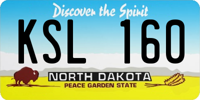 ND license plate KSL160