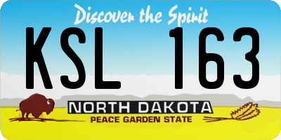 ND license plate KSL163