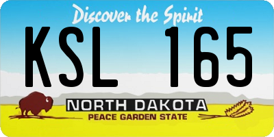 ND license plate KSL165