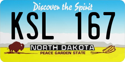 ND license plate KSL167