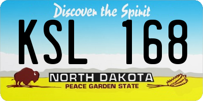 ND license plate KSL168