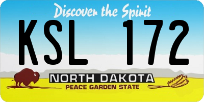 ND license plate KSL172