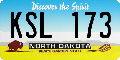 ND license plate KSL173