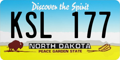ND license plate KSL177