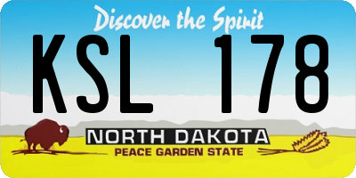 ND license plate KSL178