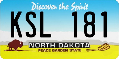 ND license plate KSL181