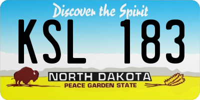 ND license plate KSL183